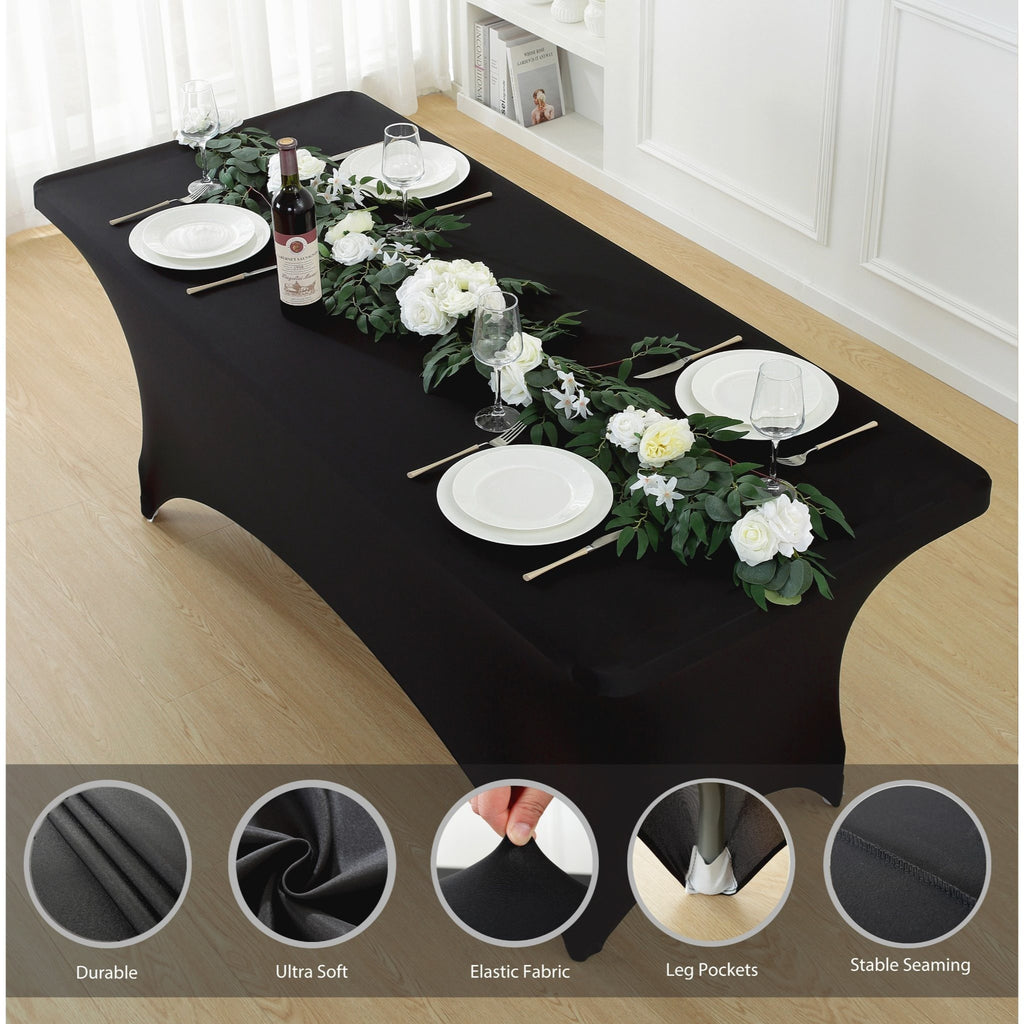 3/5pcs Spandex Tablecloth, Premium Spandex Table Cover, Fitted tablecloth, Wrinkle Resistant Stretchable Rectangle Table Cover For Event, Wedding & Parties
