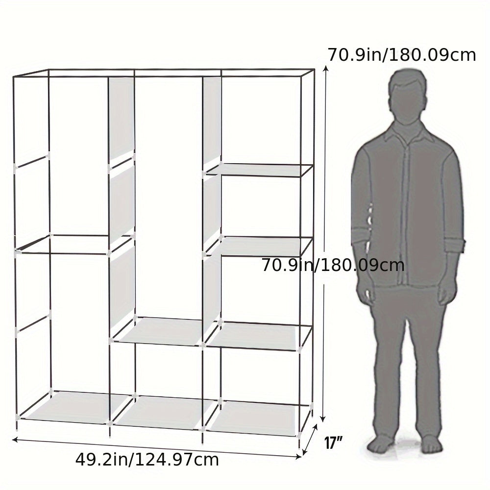 71" Portable Closet Wardrobe Clothes Rack Storage Organizer, Portable Closets