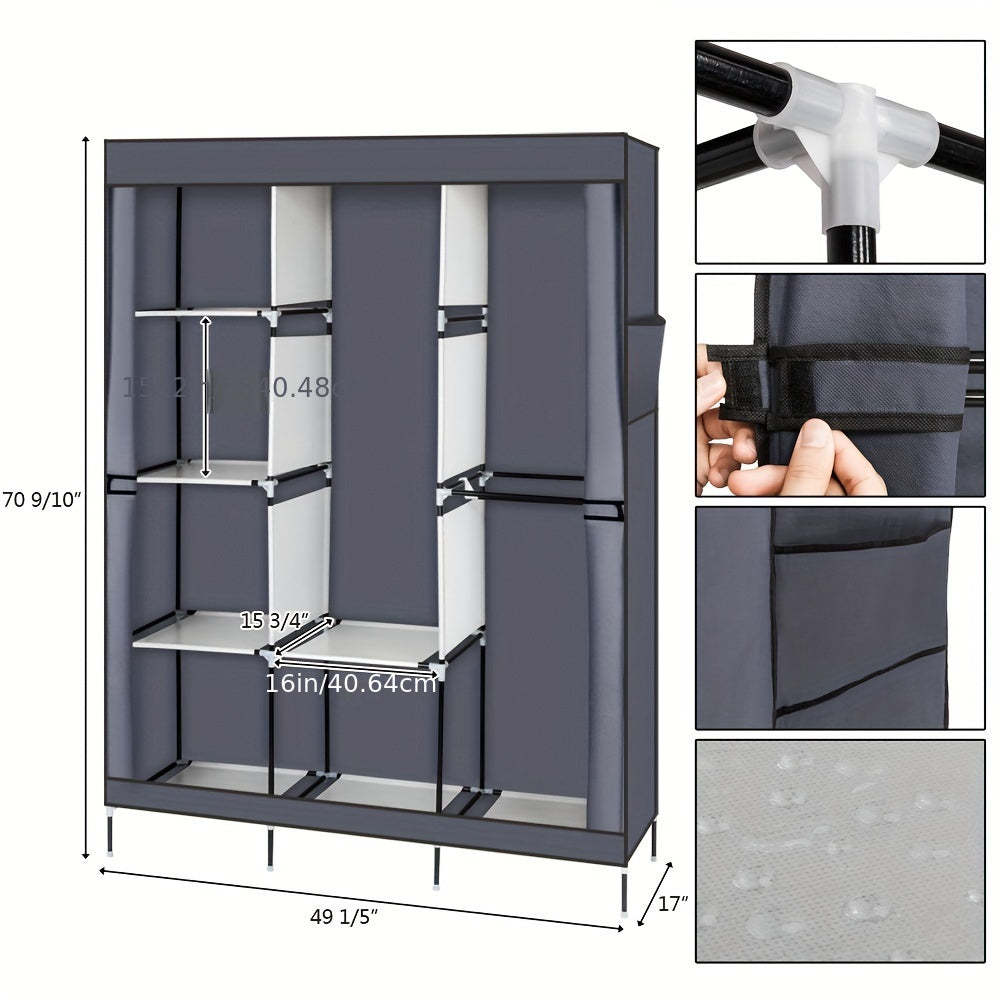 71" Portable Closet Wardrobe Clothes Rack Storage Organizer, Portable Closets