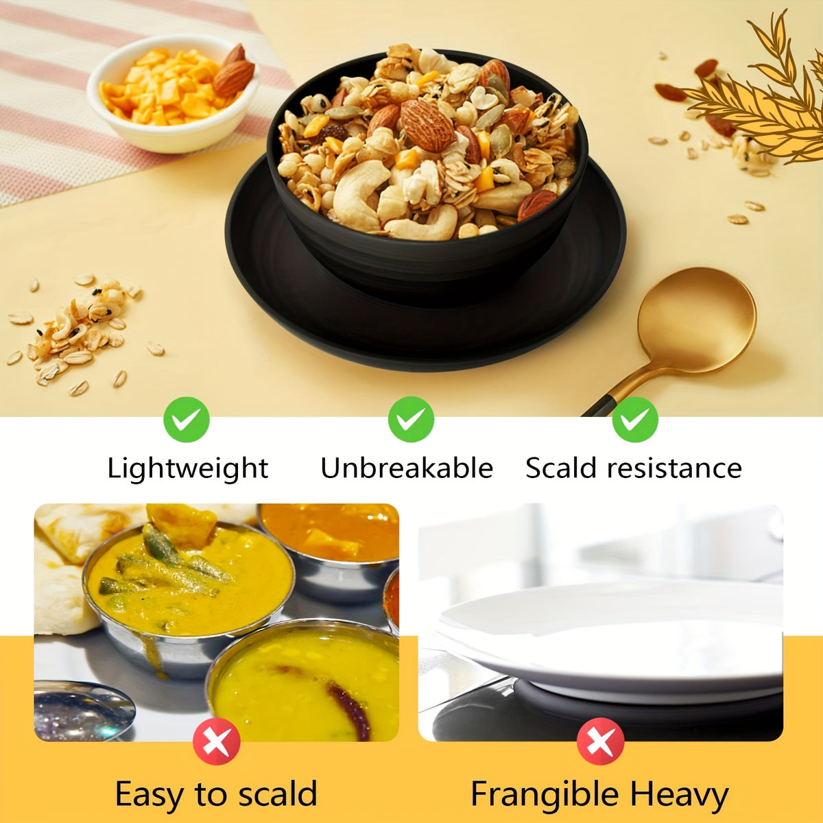 16pcs/32pcs Kitchen Wheat Straw Large Size Dinnerware Set, for 4/8, Unbreakable Modern Dish Set Dinner Plate/Dessert Plate/Cereal Bowl/Cup, Dishwasher Safe, Lightweight Tableware, Camping And Everyday Use, Gifts for Men/Women/Christmas/Halloween