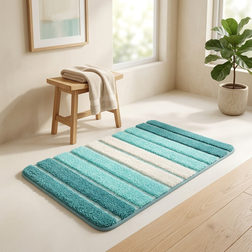 GTNSHUAI Extra Thick Luxury Chenille Bathroom Rug, Non-Slip Absorbent Bath Mat