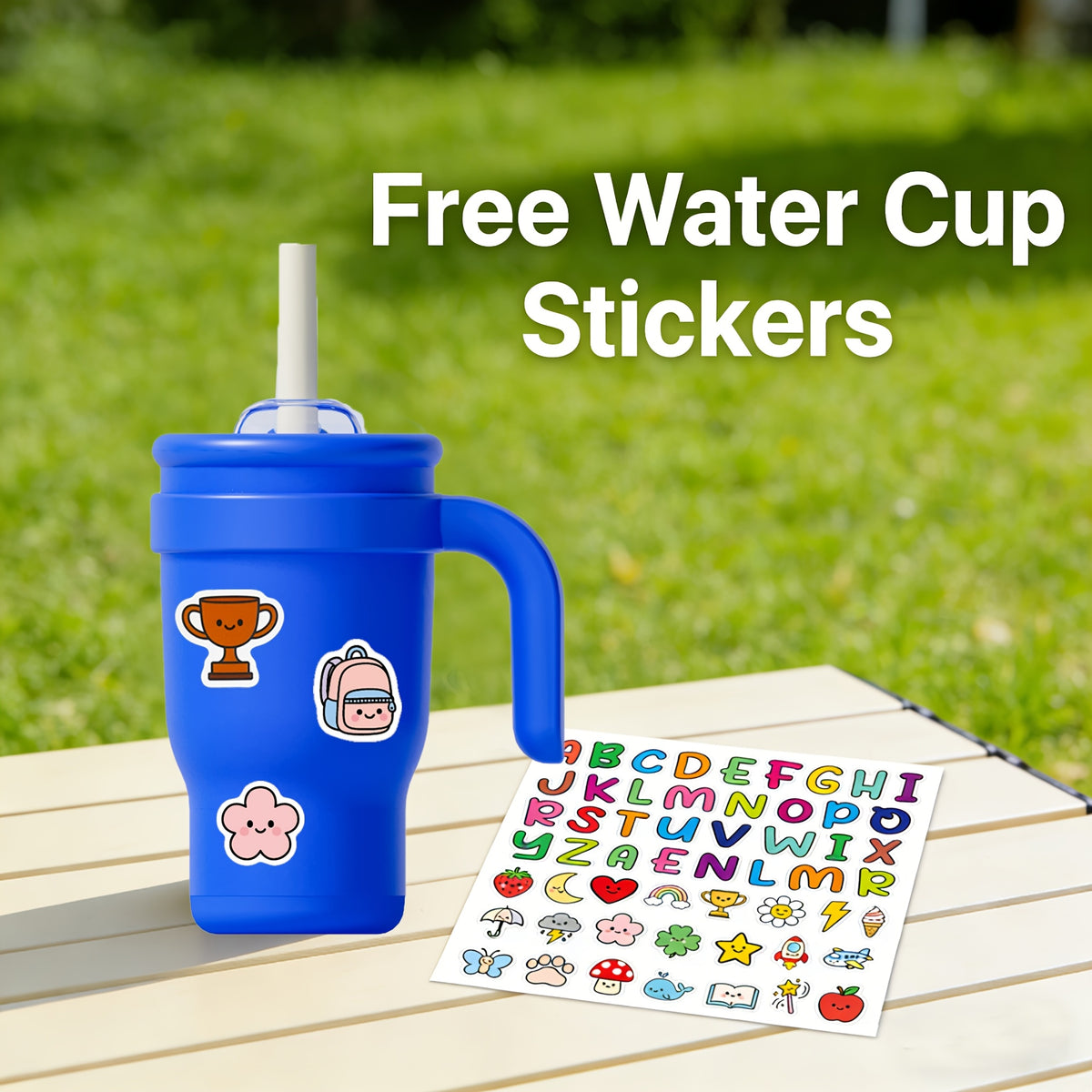 14oz Tumbler with Handle, Insulated Water Bottle with Straw And 2in 1 Lid, Stainless Steel Cup Travel Coffee Mug for Sports Office Gym Kitchen, Free Stickers