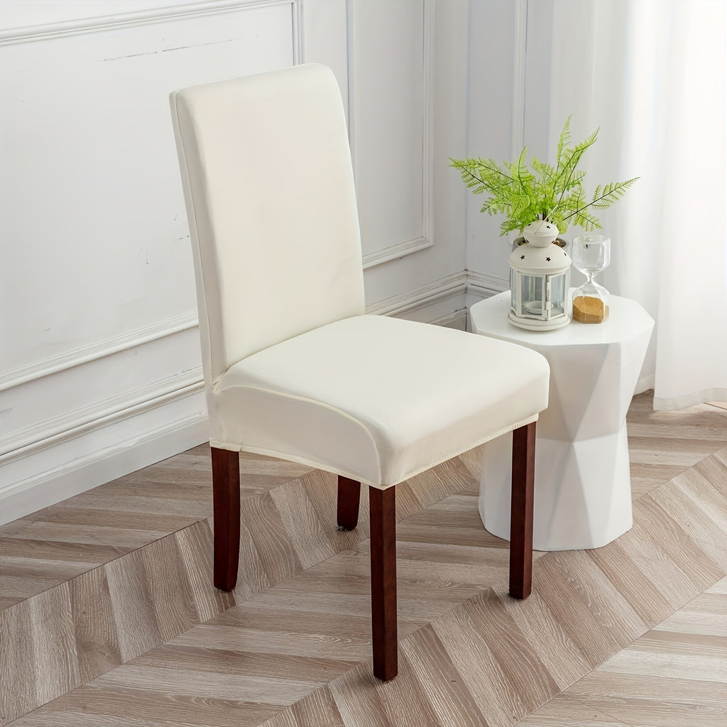4pcs Set/6pcs Set Milk Elastic Home Kitchen Dining Chair Slipcover, Chair Cover, Furniture Protector For Wedding Office Living Room, Easy To Install, Suitable For Any Dining Chair.Halloween Gift, Halloween Home Decorations