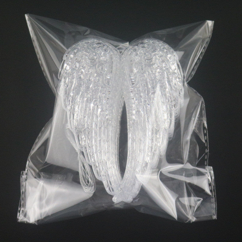 Angel Wings Christmas Ornaments, 5-Piece Transparent Acrylic Hanging Decorations for Holiday Trees, Wedding Displays and Seasonal Home Decor