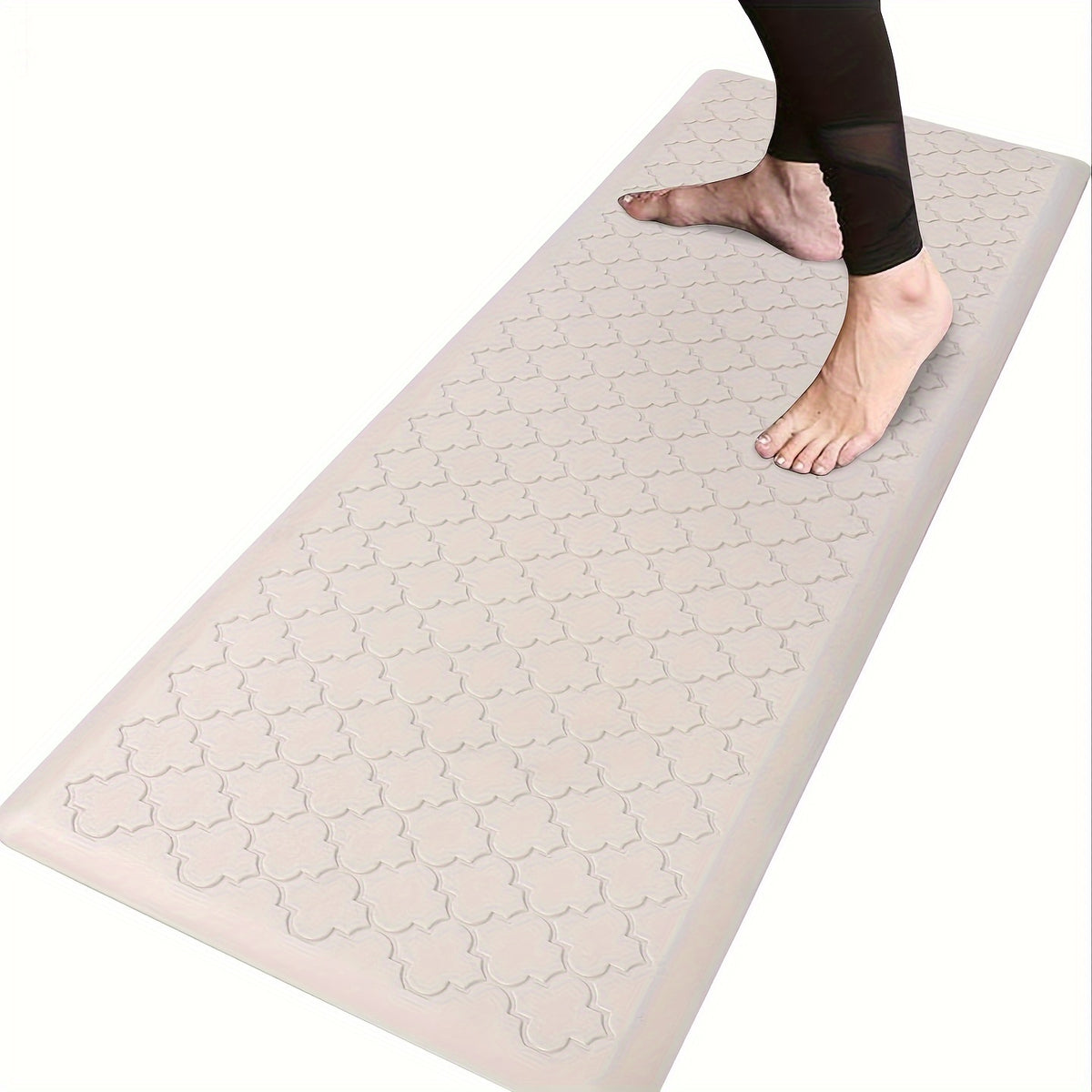 Extra-Large Cushioned Kitchen Mat Designed to Reduce Fatigue, Featuring a Non-Slip Surface. Ideal for Use in Kitchens, It Is And Suitable for Areas Like Standing Desks, Sinks, And Laundry Rooms, Available in Black