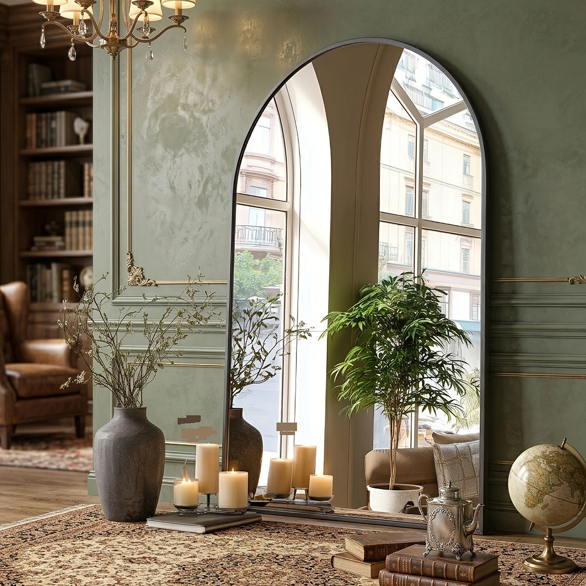 Arched Bathroom Mirror with Metal Frame - 22X30, 24X36, 26X38 Inch Wall Mounted Vanity Mirror for Bathroom, Bedroom, Entryway in Golden Or Black