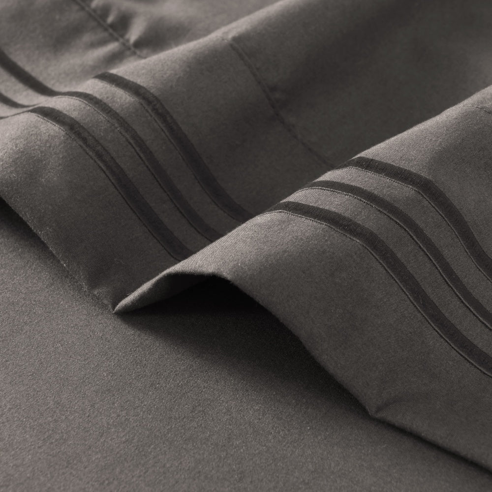 Hotel Grade 6 Piece Breathable Sheets Set 18" Deep Pockets - Easy Fit Twin Full Queen King Bed Sheets & Pillowcases, Microfiber, 100 GSM, All-Season Comfort, Machine Washable, Solid Color Bedding Accessories, Smooth Texture, Microfiber Fabric