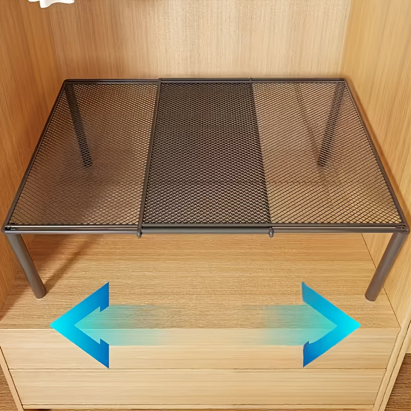 Heavy-duty Adjustable And Expandable Wardrobe Storage Rack-space-saving Stackable Metal Storage Rack, Polished Treatment, Kitchen, Bedroom, Desk Storage Rack, Storage Rack, Sundry Rack, Storage Rack, Kitchen Rack, Kitchen Storage Rack
