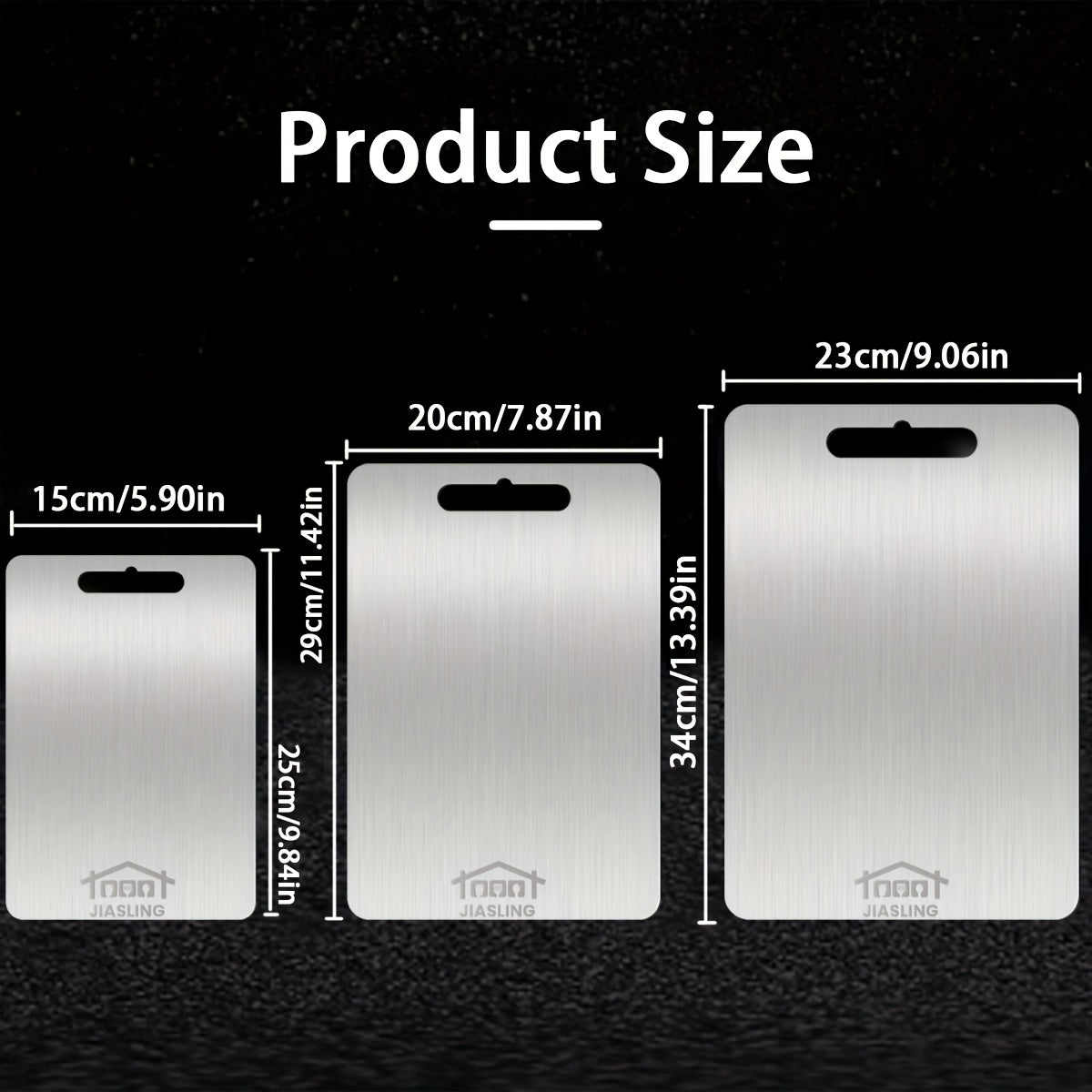 3pcs Stainless Steel Cutting Boards, Ultra-Thin Metal Cutting Boards for Kitchen, 304 Non-Stick Chopping Board for Meat Fruit And Vegetables, Dishwasher Safe, Professional