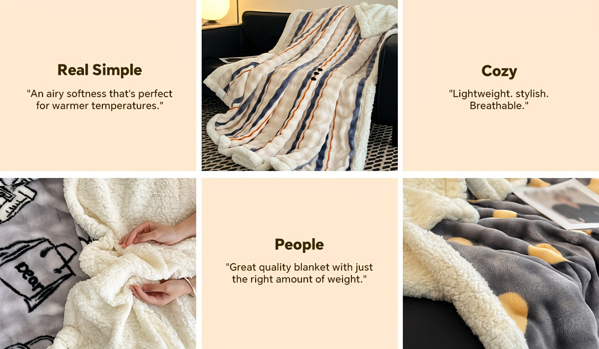 Heavyweight Bed Blanket with Pattern Options, Machine Washable Sofa and Bedroom Cover in 45 x 60 to 108 x 90 Inch Sizes for Cozy Fall and Dorm Decor