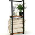Wall Mounted Towel Organizer with Two-Level Storage and Display Shelf, 11.2-Inch-Wide Bathroom Rack in 1 or 2 Pack for Home Organization