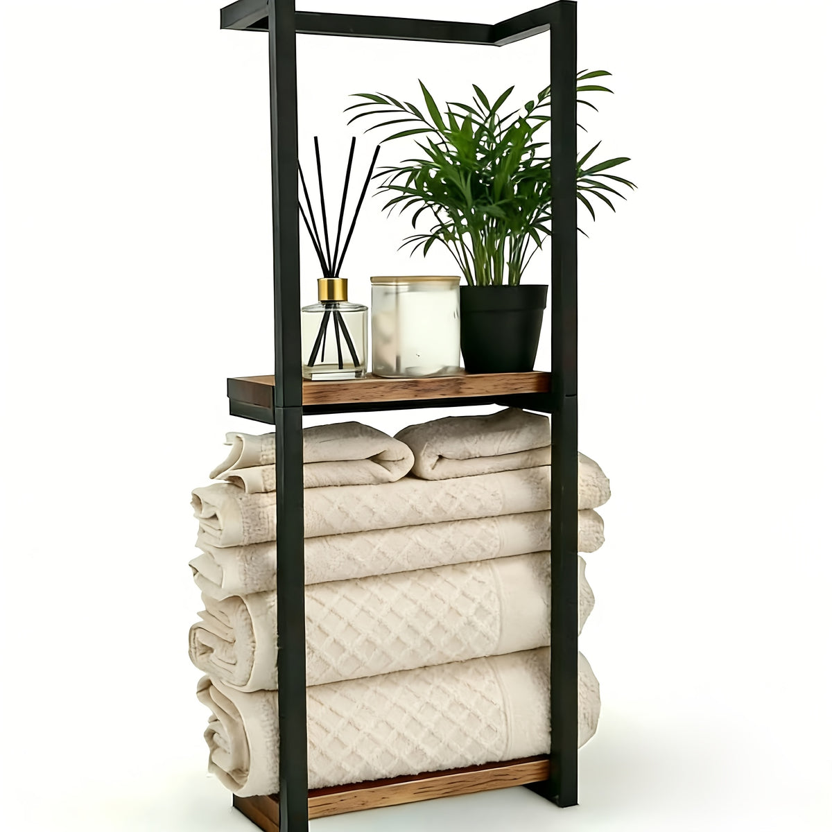 1Packs/2Packs 2 Layer Towel Storage Rack, Wall Hanging Towel Storage Rack, for home Decor Rack, Space Saving Organizer For Home Rooms, Bathrooms, Bedrooms