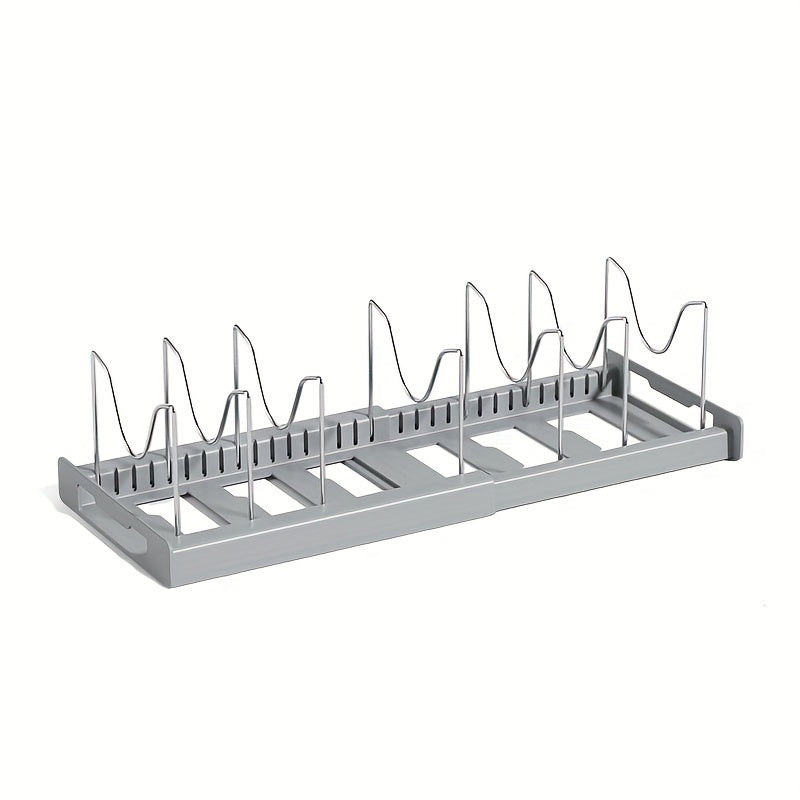 1pc Adjustable Multi-Purpose Pot Organizer Rack for Kitchen Cabinet – Expandable Pots And Pans Organizer with Adjustable Dividers – Home Kitchen Additions for Easy Storage And Organization