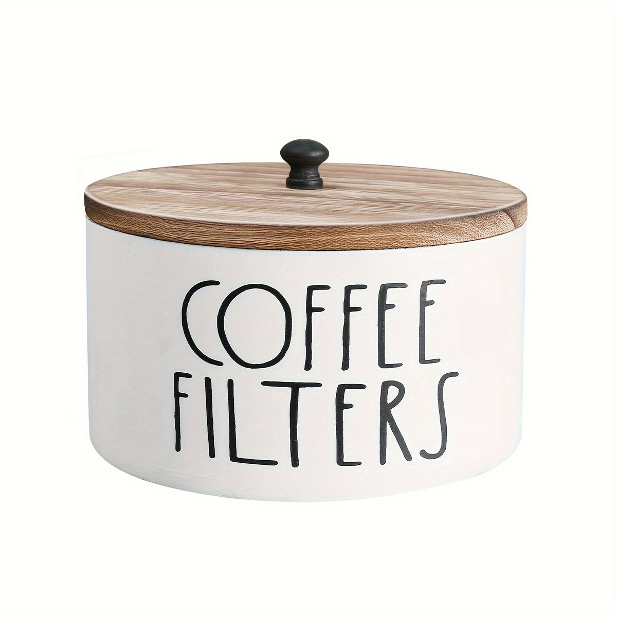 1pc Rustic Wooden Coffee Filter Holder with Lid - Durable and Easy-to-clean Filter and Accessory Storage Container for Kitchen Countertop Decor, Decorative Box