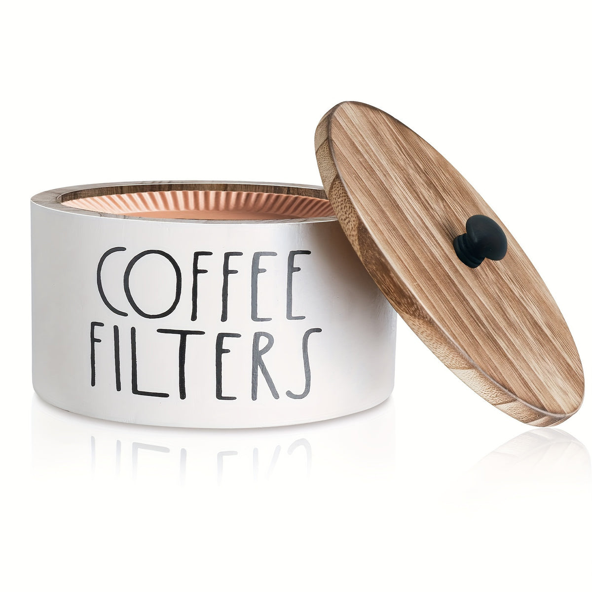 1pc Rustic Wooden Coffee Filter Holder with Lid - Durable and Easy-to-clean Filter and Accessory Storage Container for Kitchen Countertop Decor, Decorative Box