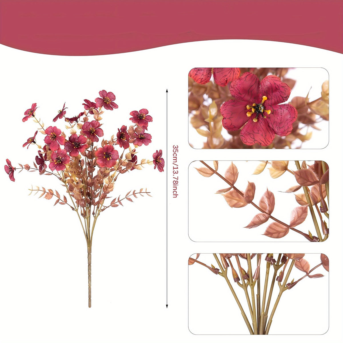 10pcs Fall Artificial Flowers Mixed Color Autumn Floral Stems for Home Decor Thanksgiving Table Centerpiece Vase Decoration