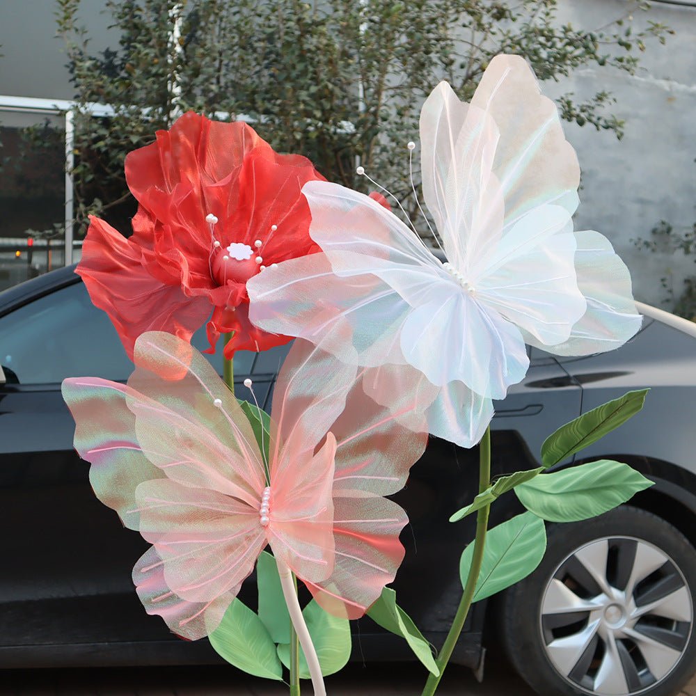 2pcs 3D Butterfly, Artificial Butterfly Wedding Decorations, Featherless, No Electricity Required, for Home, Garden, Bride, Party, All Seasonal Holiday Atmosphere, Home Decor, Outdoor Decor, Family Decor