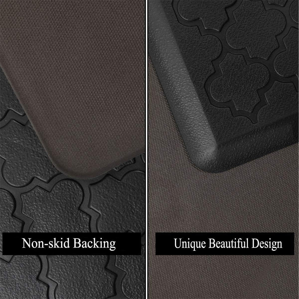 Extra-Large Cushioned Kitchen Mat Designed to Reduce Fatigue, Featuring a Non-Slip Surface. Ideal for Use in Kitchens, It Is And Suitable for Areas Like Standing Desks, Sinks, And Laundry Rooms, Available in Black