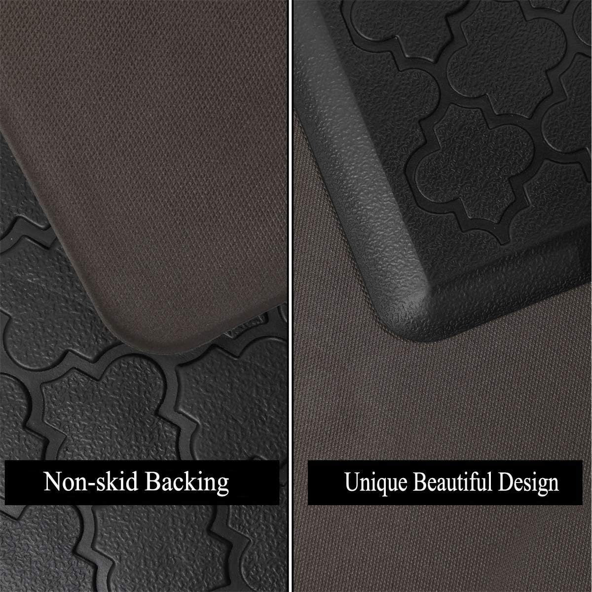 Extra-Large Cushioned Kitchen Mat Designed to Reduce Fatigue, Featuring a Non-Slip Surface. Ideal for Use in Kitchens, It Is And Suitable for Areas Like Standing Desks, Sinks, And Laundry Rooms, Available in Black