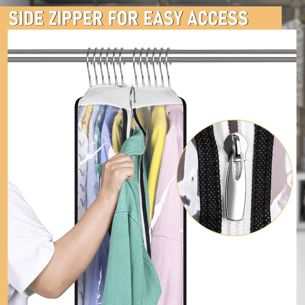 3pcs, 30-50inch Extended Transparent Clothes Storage Bag, High Quality And Very Durable, Used for Valuables Storage, for Wardrobe Storage, Suit Bagging, Hanging Clothes Storage Bag, for Shirts, Coats, to Ensure That The Clothes Are Neat And Clean