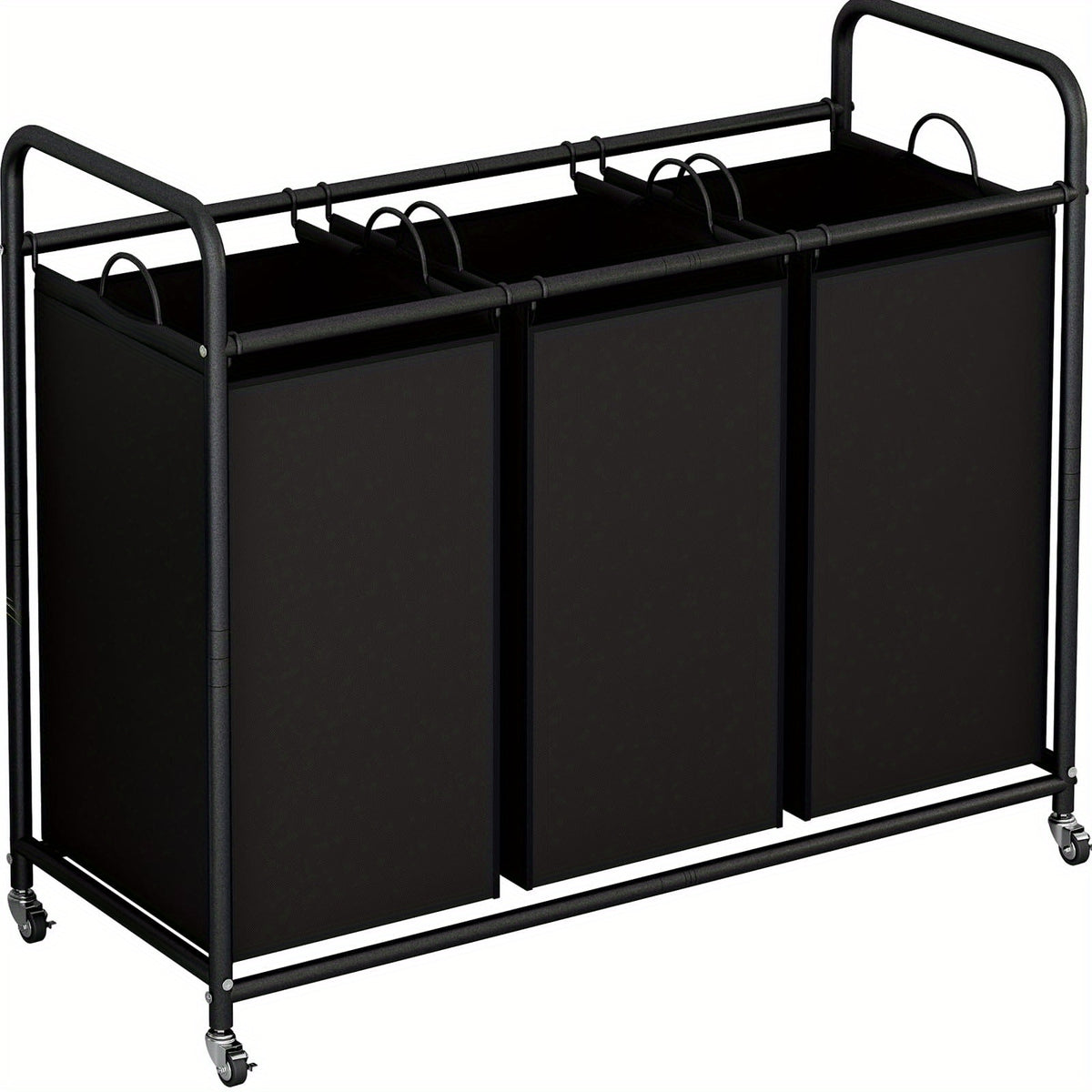 Laundry Basket 3-Bag Sorter 63.4gal Laundry Home Decor Hamper Cart with Heavy Duty Rolling Lockable Wheels And Removable Bags Included for Bedroom, Laundry Room - Sturdy Fabric Storage Bin, Laundry Baskets