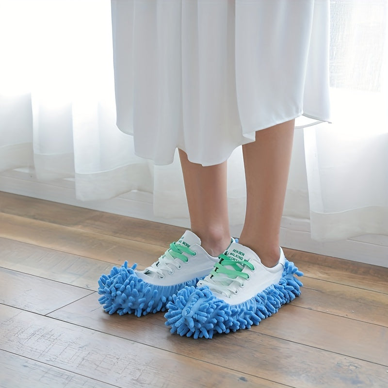 Lazy Mop Slippers Reusable Detachable Washable Chenille Dust Mop Shoes Cover for Floor Cleaning No Electricity Household Cleaning Tool for Living Room Bedroom Halloween Christmas Gifts
