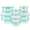 Borosilicate Glass Food Storage Set, 24 Pieces with 12 Containers and 12 Airtight Lids for Meal Prep, Work Lunches, Leftovers and Kitchen Organization