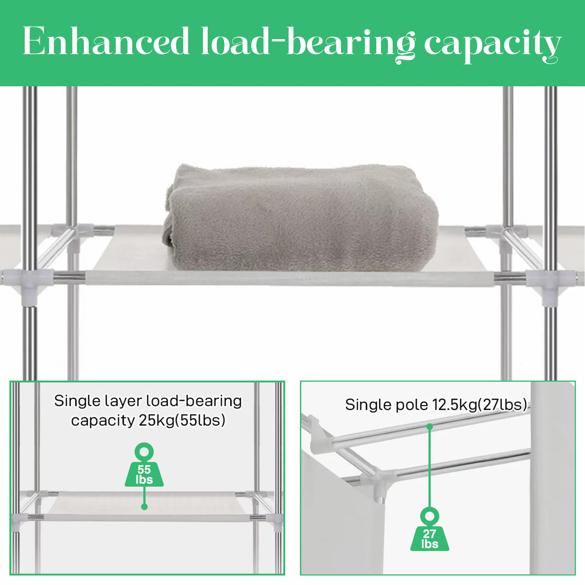 Portable Closet Storage Organizer Clothes Wardrobe Shoe Clothing Rack Shelf Dustproof Non-woven Fabric, Portable Closets