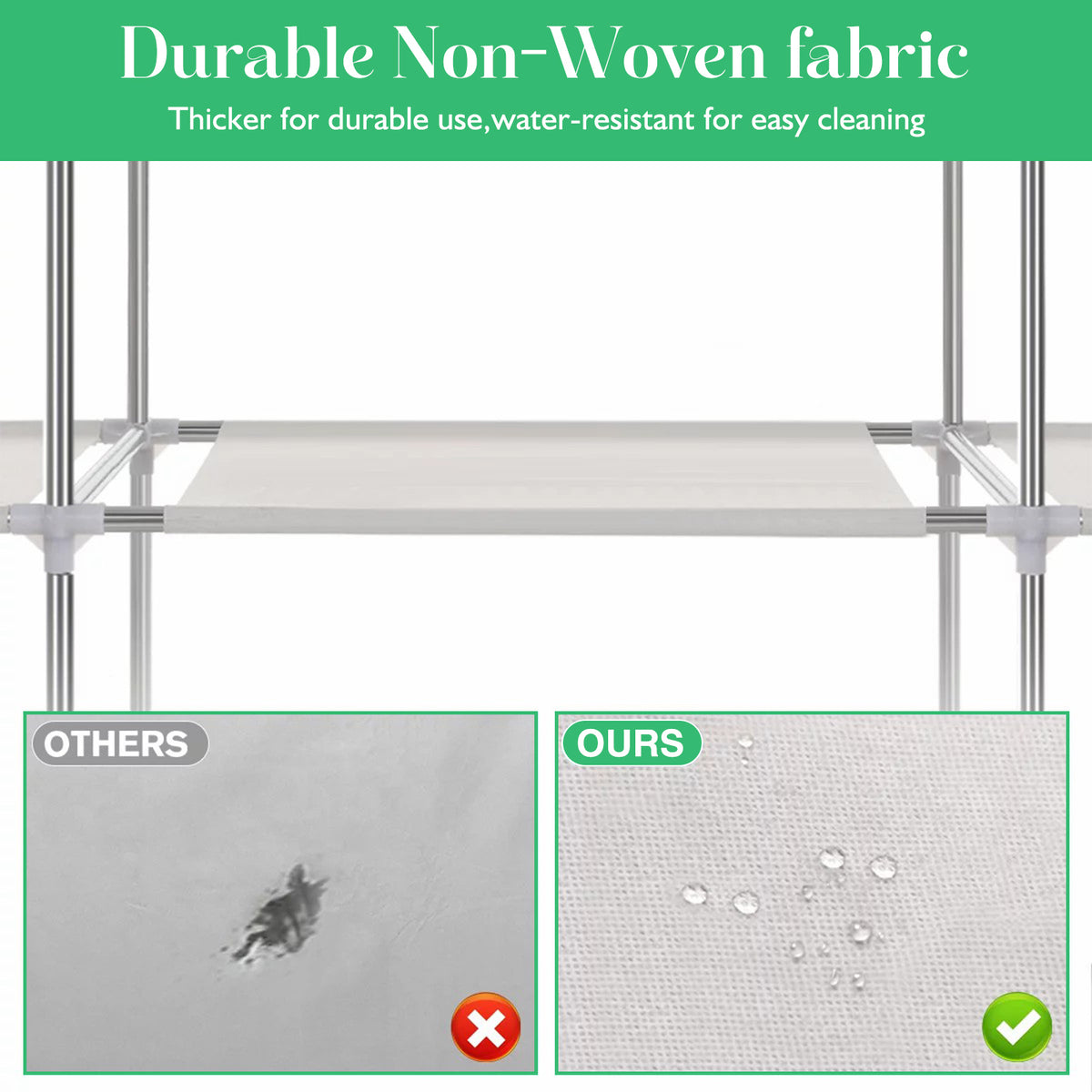Portable Closet Storage Organizer Clothes Wardrobe Shoe Clothing Rack Shelf Dustproof Non-woven Fabric, Portable Closets