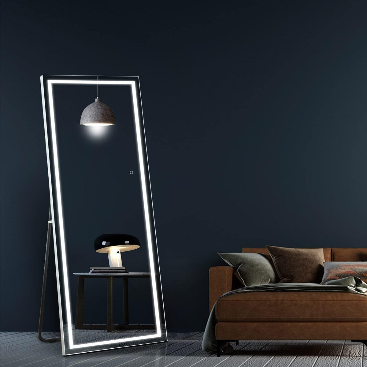 Full Length Mirror with Lights, LED Full Length Mirror, Lighted Full Body Length Light Up Mirror Touch, Free Standing Mirror, Wall Mounted/ Leaning Mirror