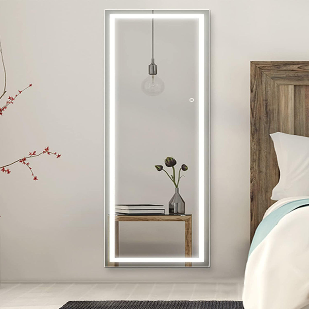 Full Length Mirror with Lights, LED Full Length Mirror, Lighted Full Body Length Light Up Mirror Touch, Free Standing Mirror, Wall Mounted/ Leaning Mirror
