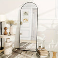 Full Body Floor Mirror with Stand and Aluminum Alloy Frame, Black or Golden Arch and Standard Options for Bedroom Dressing and Living Room Decor