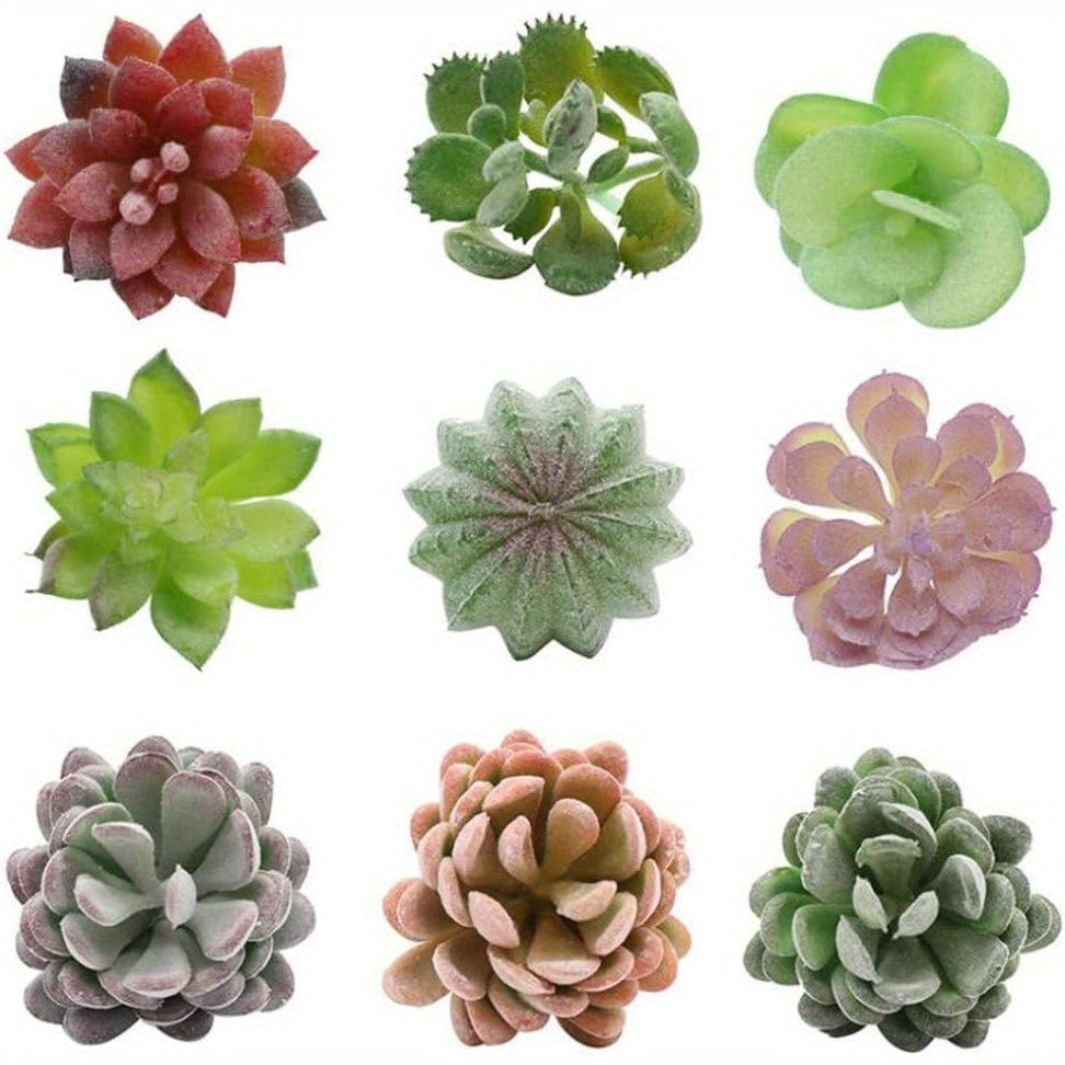 20pcs Random Style: Pattern/Color Artificial Succulents Unpotted Echeveria Picks Succulent Plants Mixed Bulk Assorted Faux Succulent Large Green Stems for Home Indoor Garden Decoration