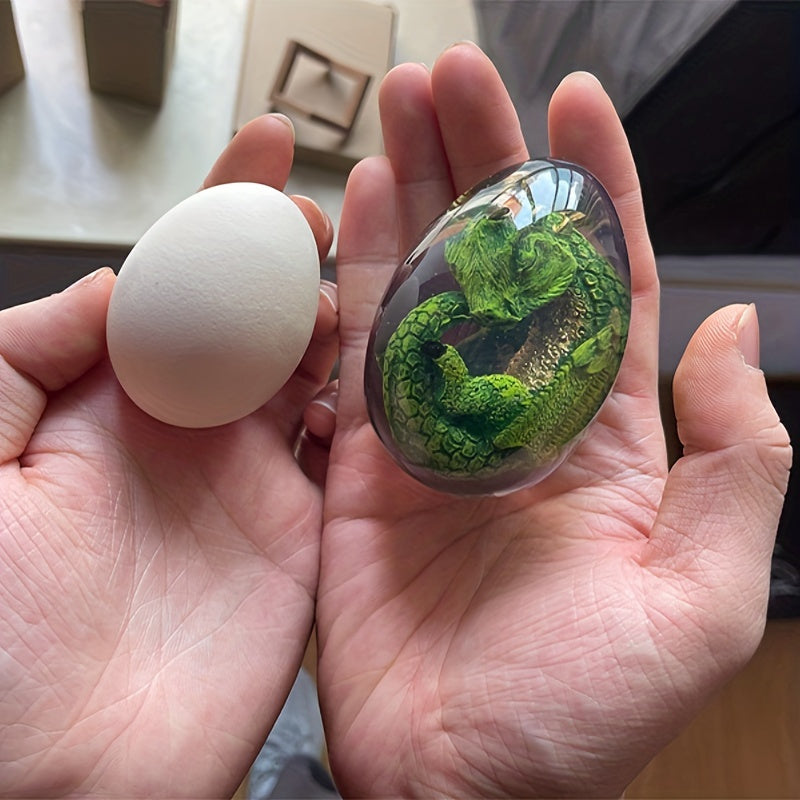 Transparent Resin Statue Dragon Egg Dinosaur Souvenir Craft Home Decor Birthday Christmas New Year Gifts