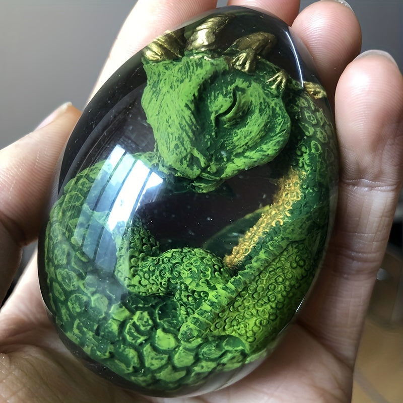 Transparent Resin Statue Dragon Egg Dinosaur Souvenir Craft Home Decor Birthday Christmas New Year Gifts