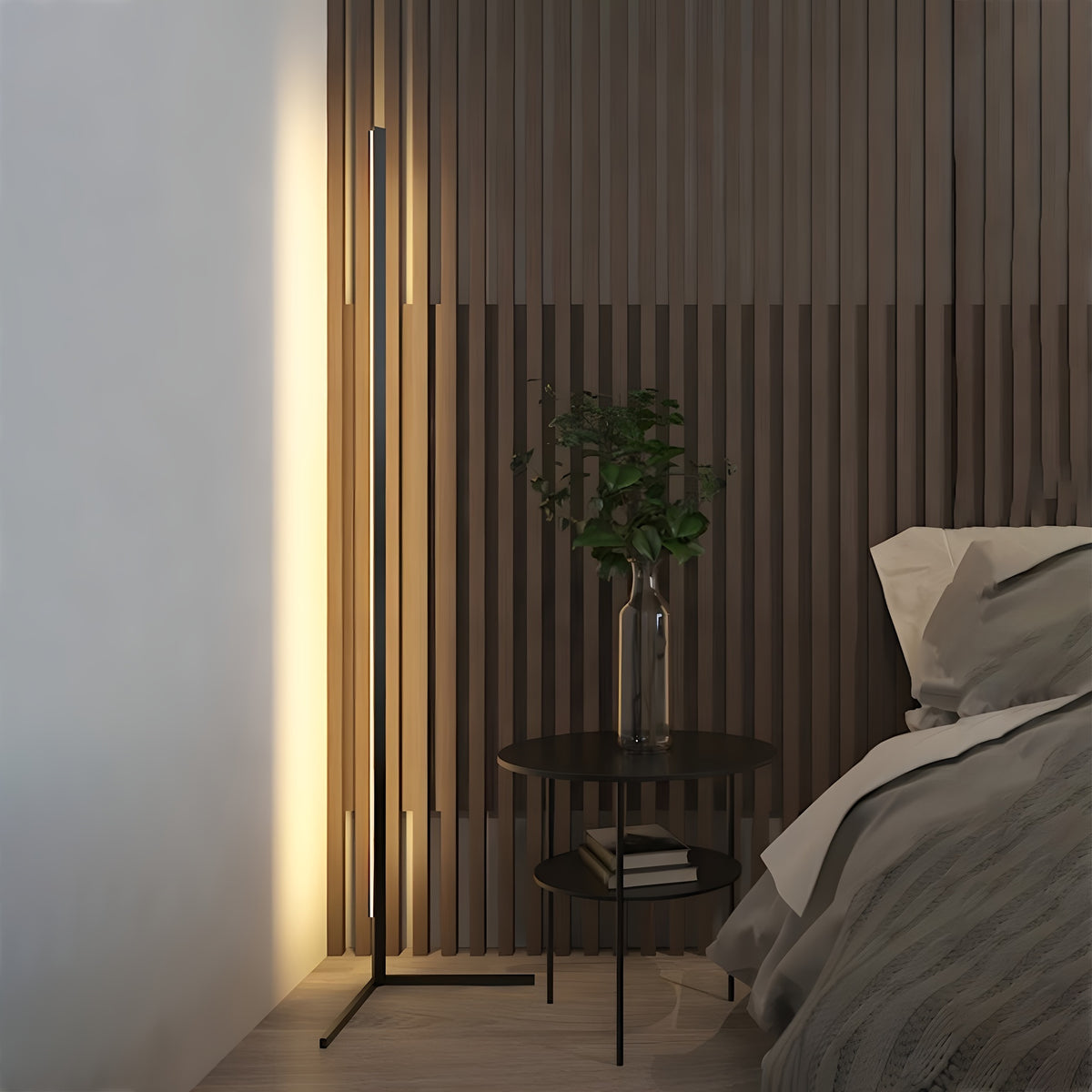 LED Corner Floor Lamp with RGBIC Color Changing Scenes, App and Remote Control, Music Sync and Timer for Bedroom Living Room and Gaming Setup