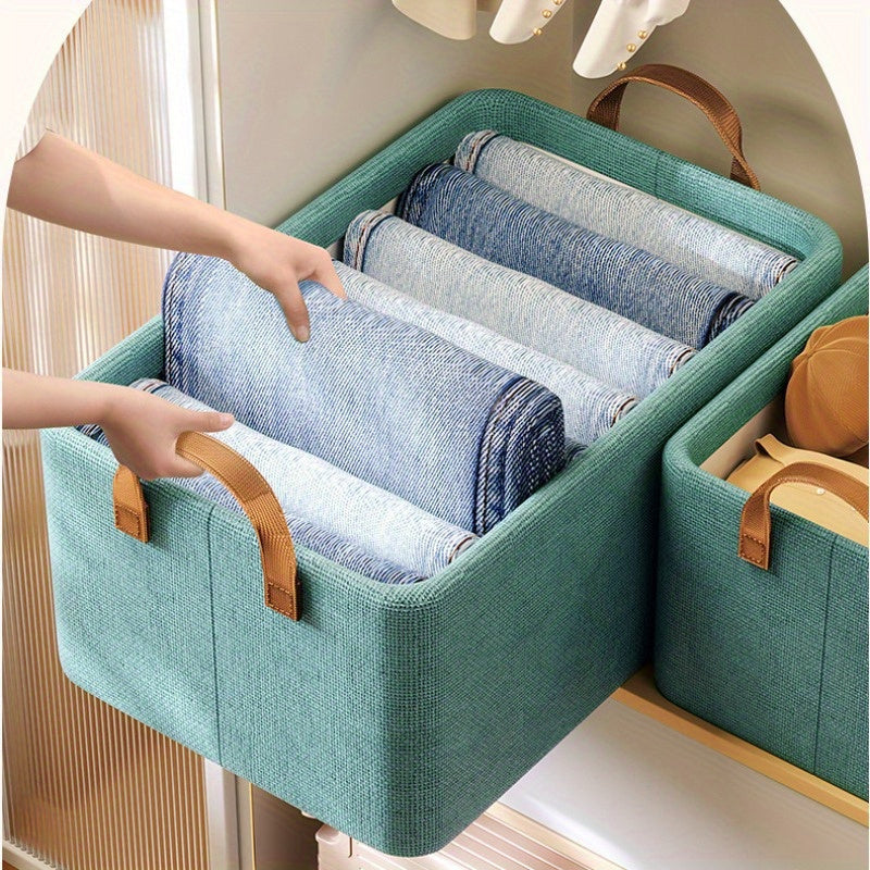 Foldable Fabric Clothes Storage Box, Multi-Purpose Closet Storage Box with Transparent Windows, Breathable Non-Woven Material – Perfect for Pants And Underwear, Covered, Tiered, Home Storage And Organization, Underbed Storage, Under-Bed Storage