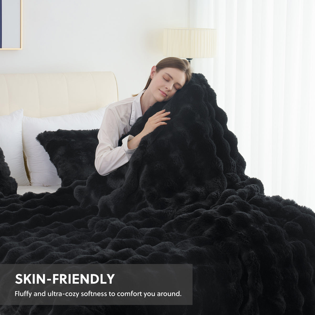 1pc Orhopui Faux Rabbit Fleece Blanket, Soft Warm Throw Blanket, For Bedroom Guest Room Living Room Student Dormitory Car Sofa Travel, Multifunctional Blanket, For All Season, Random Colors Are Available As An Option.