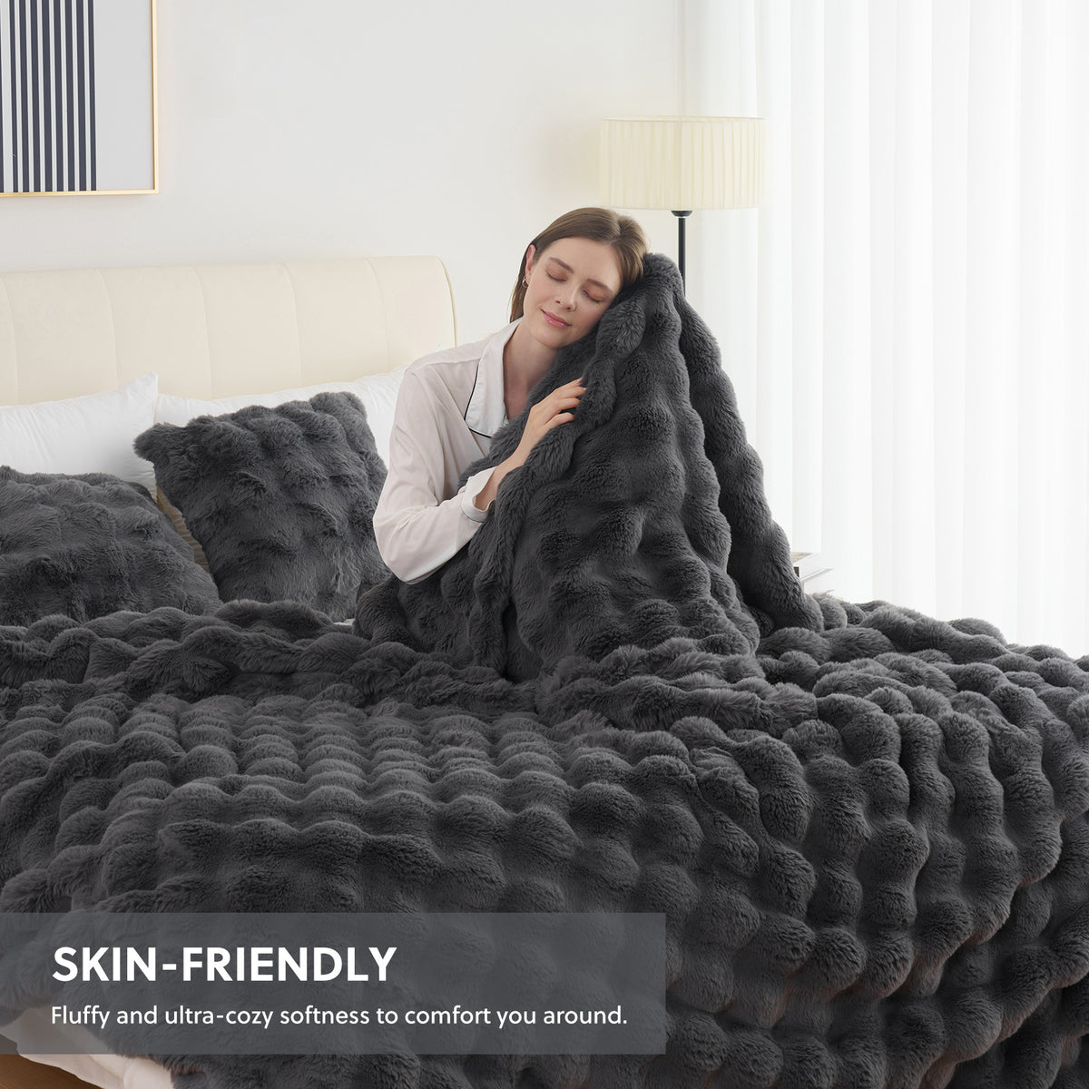 1pc Orhopui Faux Rabbit Fleece Blanket, Soft Warm Throw Blanket, For Bedroom Guest Room Living Room Student Dormitory Car Sofa Travel, Multifunctional Blanket, For All Season, Random Colors Are Available As An Option.