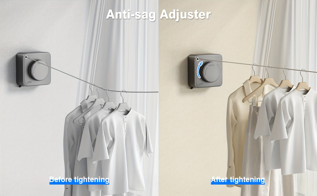 1/2pcs Retractable Clothesline Indoor Non-Sagging Outdoor Clothes Line Retracting Heavy Duty Clothes Drying Laundry Line Wall Mounted Stainless Steel Line-15.1 Feets(Square-Gray), Clotheslines