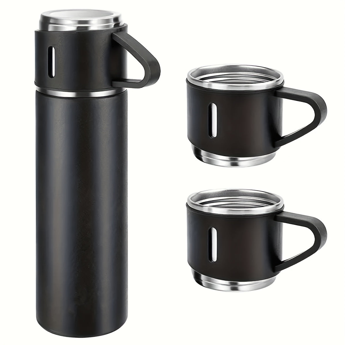 16.9 Oz/ 500Ml Insulated Stainless Steel Vacuum Bottle Set - Keeps Drinks Hot Or Cold for Hours, Perfect for Commuters, Office Workers, Students, And Outdoor Enthusiasts - Durable, Leak Proof, And Easy to Clean