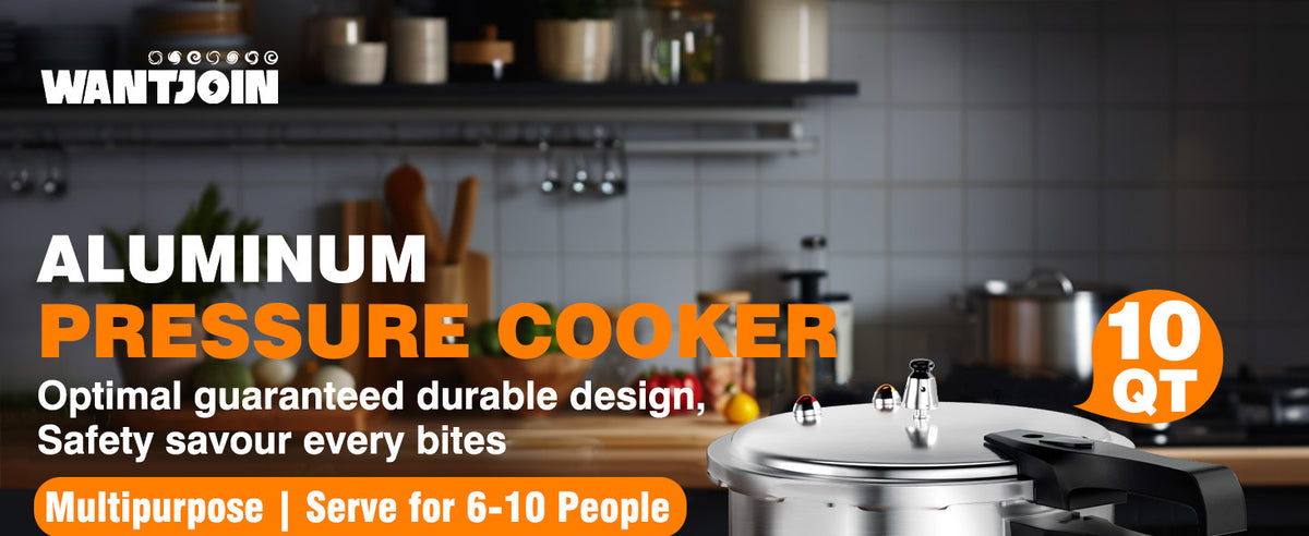 PYY 10Qt Aluminum Pressure Cooker with a Release Valve And Various Safety Features, Suitable for Use with Both Gas And Induction Cooktops, Includes a Canner Rack