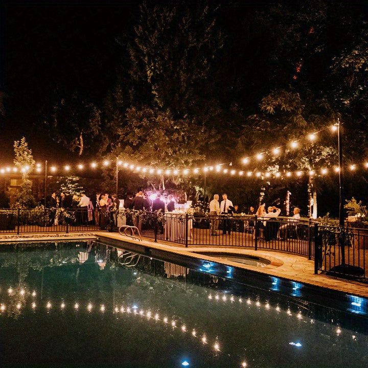 50/ 100 Ft Solar Outdoor String Light, Usb-Rechargeable Patio Rope Light, 2700K Warm White, Weather Resistant Material, 12+1/ 24+1 Breakproof ST38 E12 Bulb for Patio, Backyard, Porch, Outdoor Pool