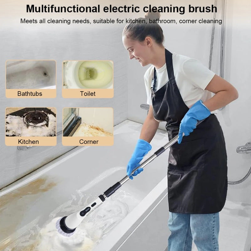 Electric Spin Scrubber Cleaning Brush Scrubber for Home Adjustable Speeds Electric Spin Scrubber Cleaning Supplies Bathroom Cleaner Spin Mop Cleaning Brush Scrubber with 3/5/7 Brush Heads Electric Cleaning Brush, For, Kitchen, Bathtub Tile Scrubber