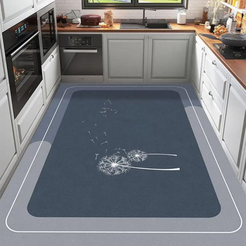 Kitchen Floor Mat Fully Covered with Anti Slip Home Diatomaceous Earth Mat Can Be Wiped Absorbent Oil Absorbing Soft Cushion, Bathroom Mat
