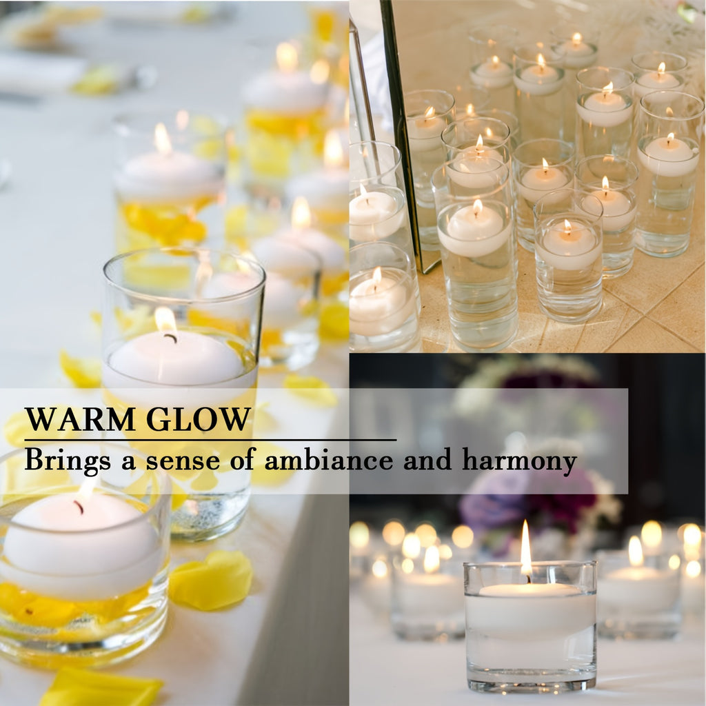 42 Packs White Floating Candle Portable Small Candle Set Perfect for Christmas, Halloween, Easter, Thanksgiving, Day of The Dead