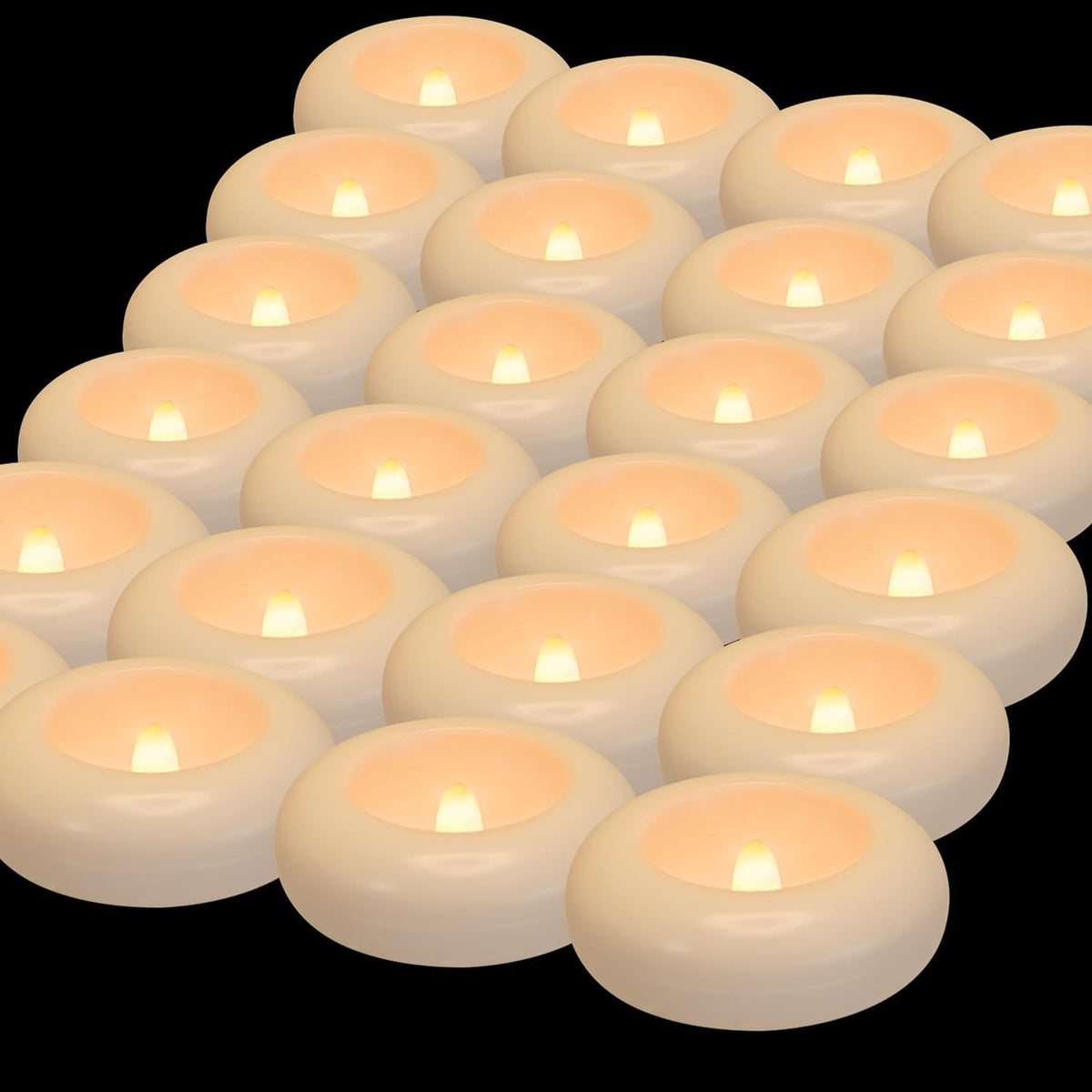 42 Packs White Floating Candle Portable Small Candle Set Perfect for Christmas, Halloween, Easter, Thanksgiving, Day of The Dead