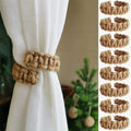 Braided Curtain Tiebacks, 8-Piece Decorative Rope Curtain Ties for Gathering Window Drapes and Adding a Coordinated Accent to Bedroom Home Decor