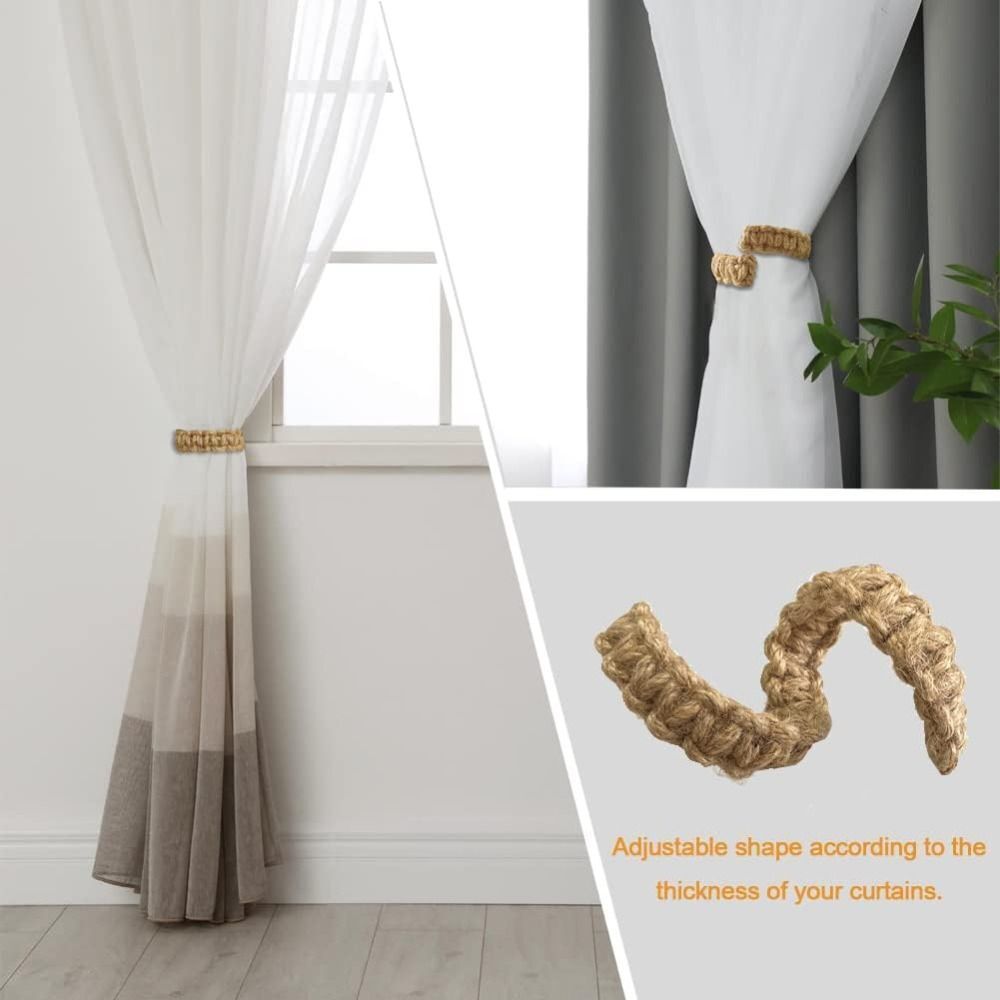 8pcs Curtain Ties Braided Curtain Support, Curtain Tieback, Decorative Rope Support Bracket for Bedroom Home Decor Additions