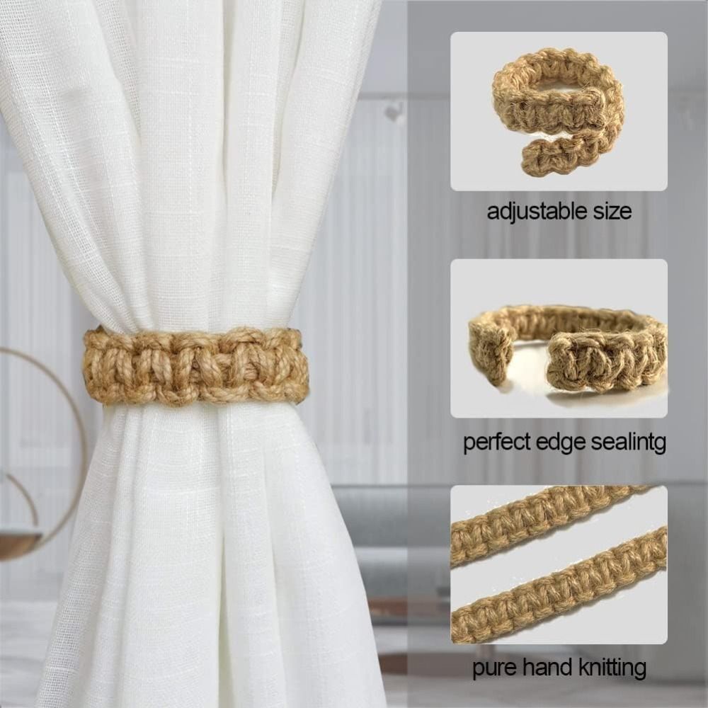 8pcs Curtain Ties Braided Curtain Support, Curtain Tieback, Decorative Rope Support Bracket for Bedroom Home Decor Additions